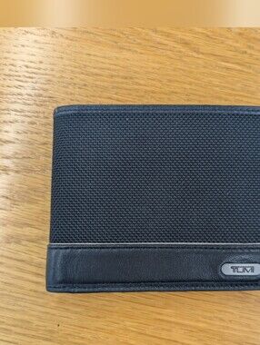 Tumi Black Alpha Double Billfold  Wallet